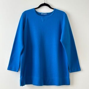 Blue Fleece Long Sleeve Crewneck Top